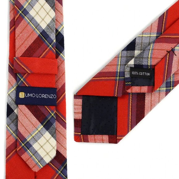 Men's Plaid Flannel 2.25" Cotton Slim Neck Tie - Picture 4 of 5